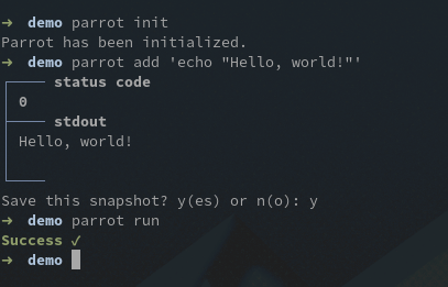 Using parrot cli